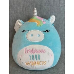 Squishmallows Hudson the Unicorn Plush 8 Inch Teal Blue Embrace Your Weirdness
